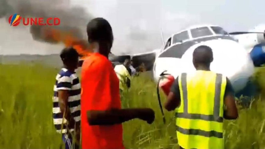 Tanganyika : un antonov de la société Air Kasaï fait une sortie de piste après atterrissage 