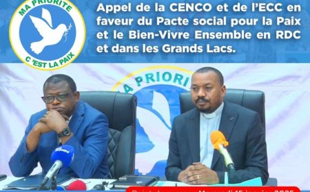 Négociations directes Kinshasa-M23 : la CENCO et l’ECC saluent l’initiative angolaise