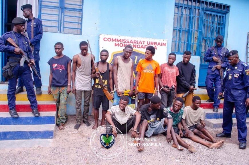 Kinshasa : 11 présumés bandits présentés à la presse, dont un militaire armé