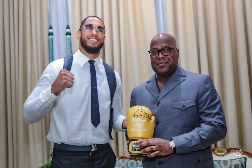 RDC : Tony Yoka présente à Félix Tshisekedi ses projets d’encadrement, de formation et de détection des jeunes talents congolais