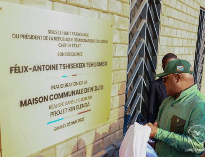 Kinshasa : Félix Tshisekedi inaugure la nouvelle maison communale de N’djili