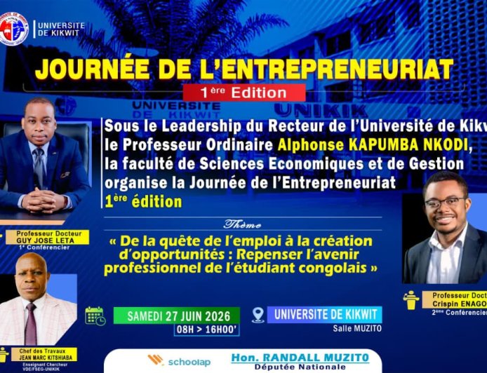 Kwilu : la Faculté des Sciences Économiques et de Gestion de l’UNIKIK lance la 1ère édition de la Journée de l’Entrepreneuriat