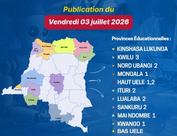 EXETAT 2026 : les résultats de Kinshasa Lukunga, Kwango 1, Kwilu 3 et plusieurs provinces éducationnelles seront disponibles ce soir