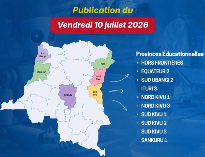 Exetat 2026 : les résultats de Sud-Kivu 1, 2 et 3, Nord-Kivu 1 et 3, hors frontières et d’autres provinces éducationnelles seront disponibles ce soir