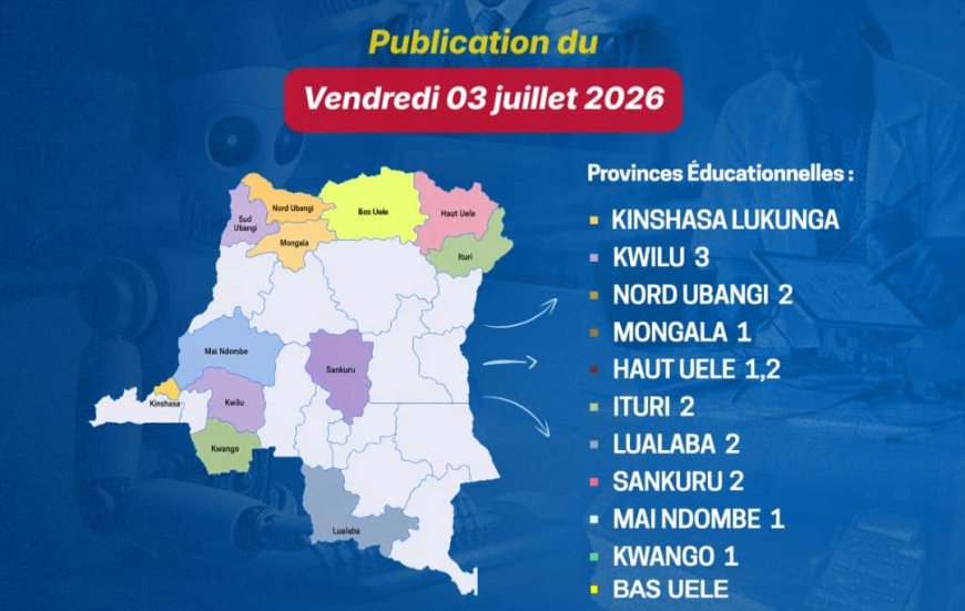 EXETAT 2026 : les résultats de Kinshasa Lukunga, Kwango 1, Kwilu 3 et plusieurs provinces éducationnelles seront disponibles ce soir
