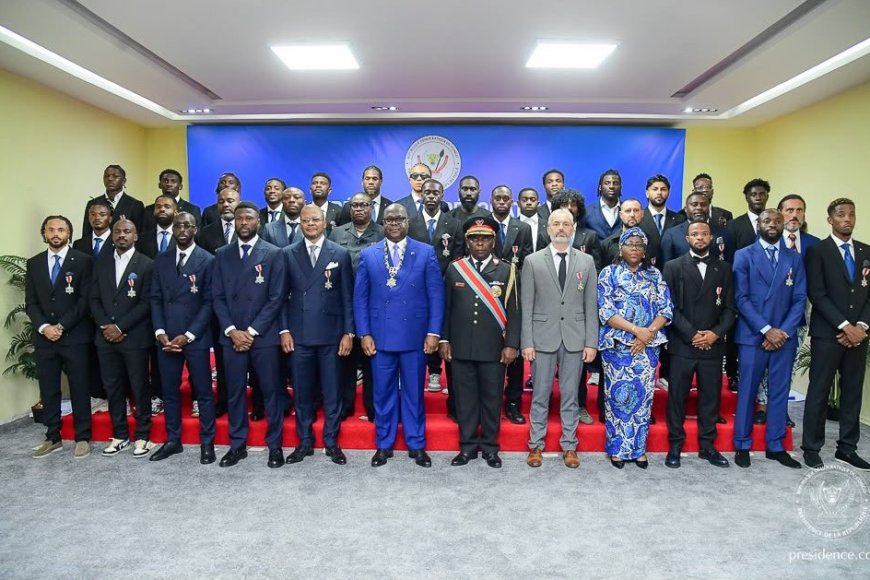 RDC : 31 footballeurs et 8 membres du staff des Léopards admis au grade de « Chevalier » dans l’Ordre National du Léopard pour leur parcours « exceptionnel » au Mondial 2026