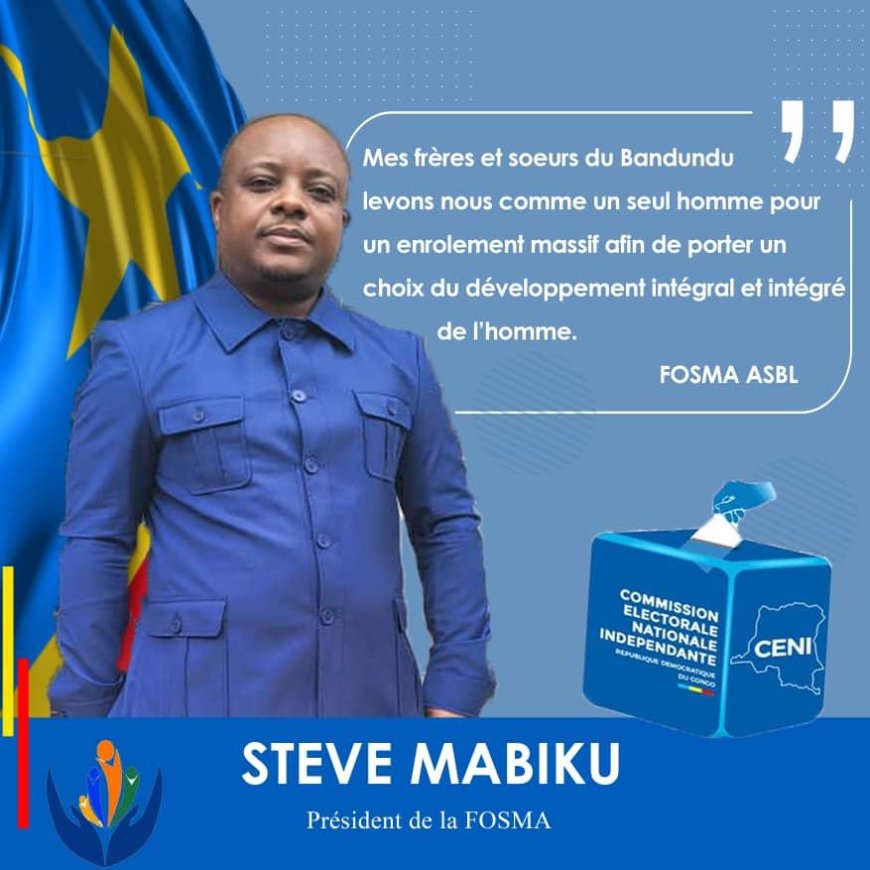 Processus électoral : Steve Mabiku et sa fondation invitent la population de Bandundu à s’enrôler massivement