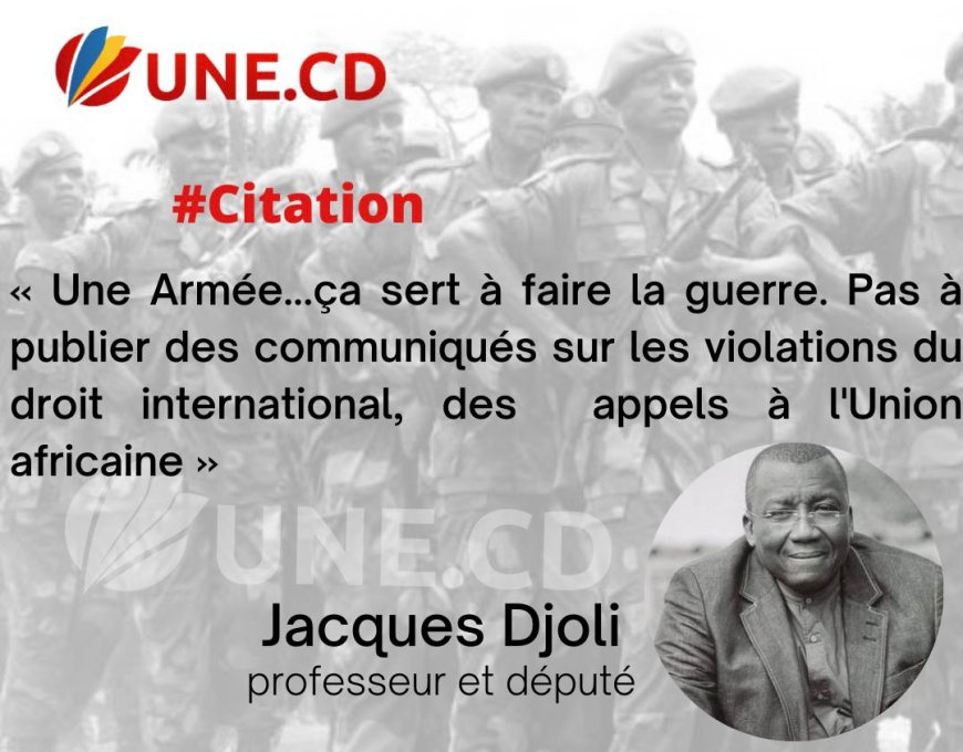 Jacques Djoli aux FARDC : « Une Armée...ça sert à faire la guerre. Pas à publier des communiqués sur les violations du droit international »