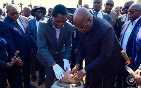 Coopération : Félix Tshisekedi et son homologue zambien lance les travaux de construction d'un pont sur la rivière Luapula