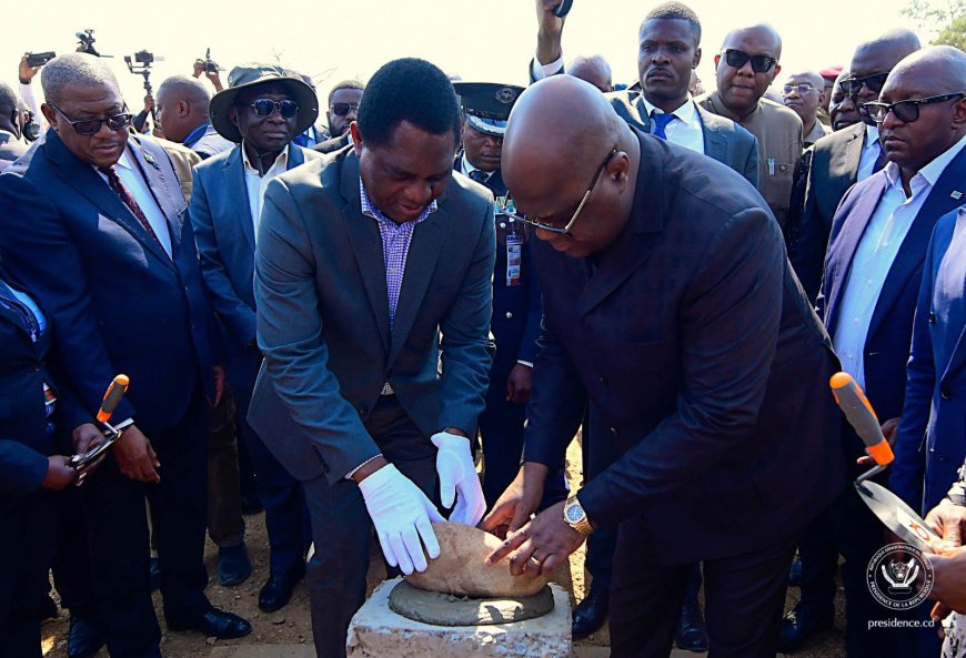 Coopération : Félix Tshisekedi et son homologue zambien lance les travaux de construction d'un pont sur la rivière Luapula