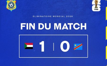 Éliminatoires Coupe du monde 2026 : Défaite de la  RDC face au Soudan (0-1)