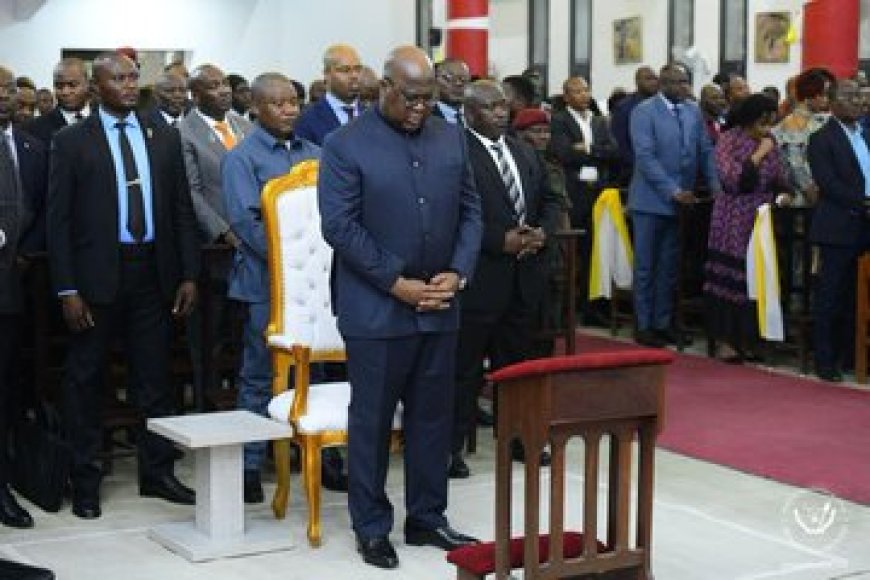 Kinshasa : Félix Tshisekedi a pris part à la messe d’action de grâce des 4 ans de disparition de Mgr Gérard Mulumba