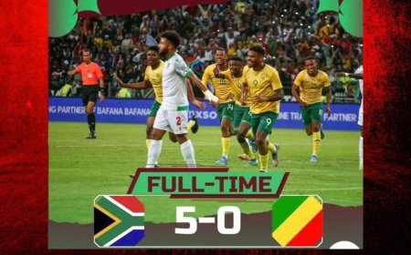 Éliminatoires CAN 2025 : l’Afrique du Sud inflige une manita au Congo (5-0)